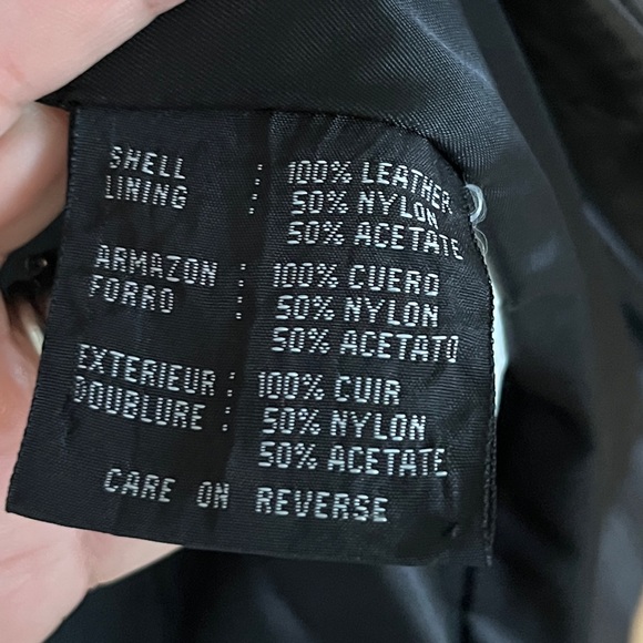 Kenneth Cole Reaction Black Leather Button Up Coat Medium - Picture 10 of 15